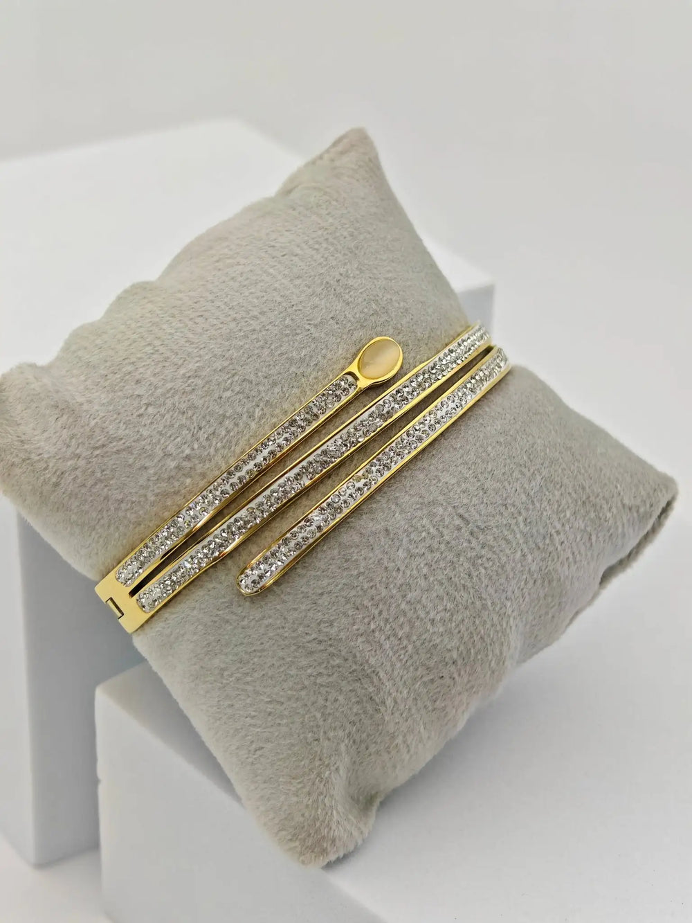 Crystal Spiral Wrap Bracelet | Anti-Tarnish Gold-Plated