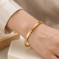 Roman Numeral Anti Tarnish Gold Plated Bracelet for Women