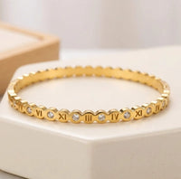Roman Numeral Anti Tarnish Gold Plated Bracelet for Women