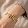 Roman Numeral Layered Cuff Bracelet | Anti-Tarnish Gold-Plated