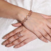 2 in 1 - Rose Gold Multi-Layered Crystal Fashion Ring/ Bracelet- High Quality Statement Jewelry for Women