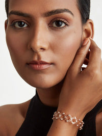 2 in 1 - Rose Gold Multi-Layered Crystal Fashion Ring/ Bracelet- High Quality Statement Jewelry for Women