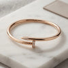 Rose Gold Nail Bracelet | Minimalist Anti Tarnish Statement Jewelry