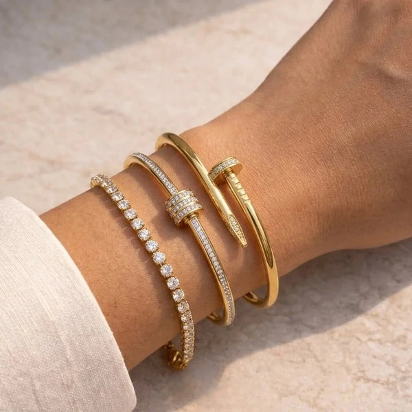 'That Girl' Aesthetic Bracelet Stack: 3-Piece Anti-Tarnish Set