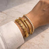 Luxe Arm Candy Trio - Anti-Tarnish Daisy, Nail Bangle & Tennis Bracelet Set