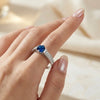Sapphire Blue Crystal Fashion Ring for Women - High Quality Silver Tone