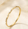 Scalloped Wave Crystal Bracelet - Anti-Tarnish Gold Plated