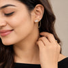 Double Piercing Chain Earrings - Anti Tarnish 18K Gold Plated CZ Marquise Helix to Lobe Studs