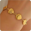 Seashell Gold Plated Bracelet - Anti Tarnish Scallop Shell Jewelry for Women