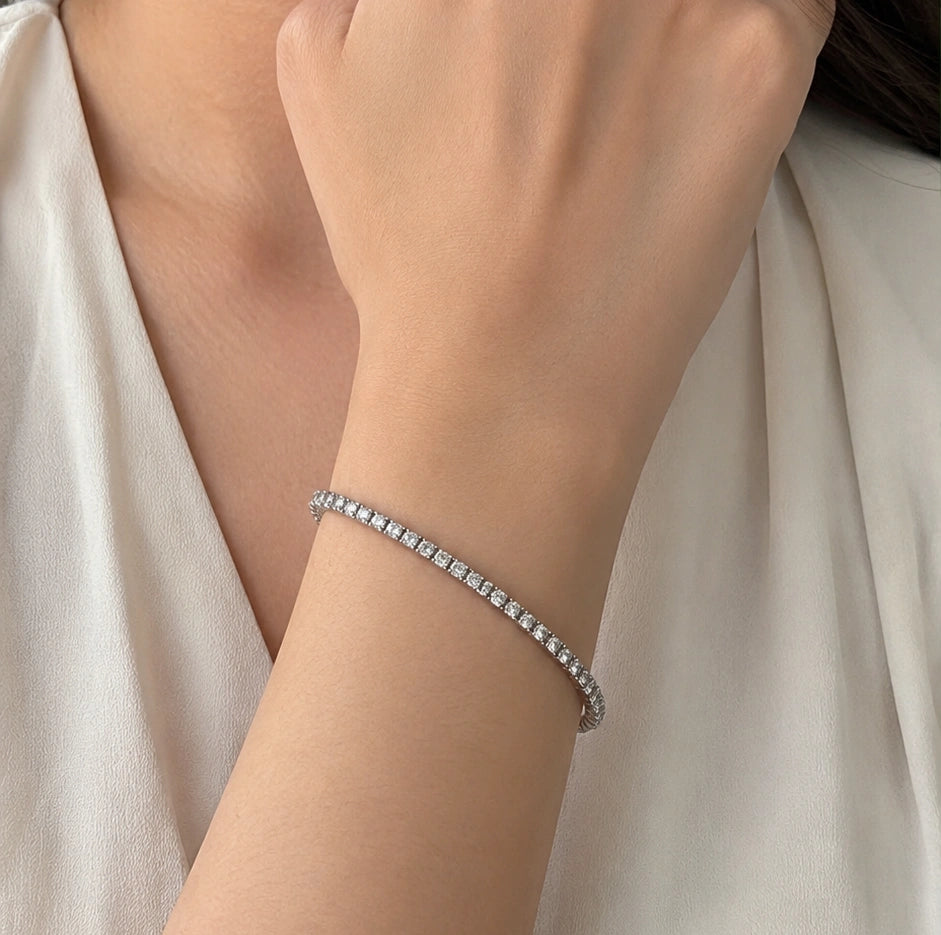 Zirconia Tennis Bracelet - Anti-Tarnish Gold-Plated & Waterproof