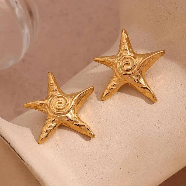 Starfish Anti-Tarnish Gold Plated Stud Earrings | Ocean Inspired Jewelry