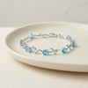 Blue Crystal Vine Anti-Tarnish Gold-Plated Bracelet for Women