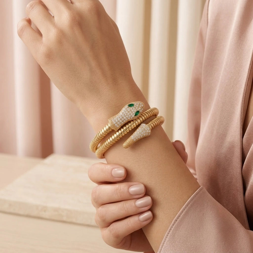 Snake Wrap Serpent Bracelet - Anti-Tarnish Gold Plated