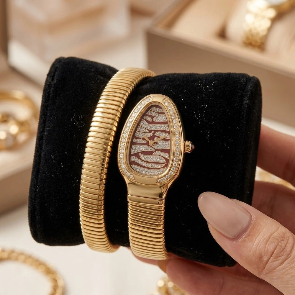 The Serpent Coil Watch - Anti-Tarnish Gold Plated | Moncheri Jewels