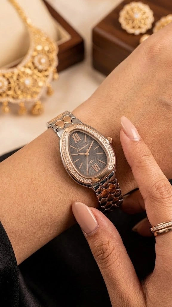 Vintage Aesthetic Dual-Tone Anti-Tarnish Gold Plated Watch for Women