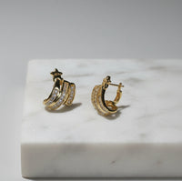 Shooting Star Gold Crystal Statement Earrings | High Quality Fashion Jewelry