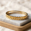 Leaf Pattern Anti-Tarnish Gold Plated Bracelet for Women