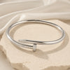 Silver Crystal Nail Bracelet | Minimalist Wrap Cuff Bangle
