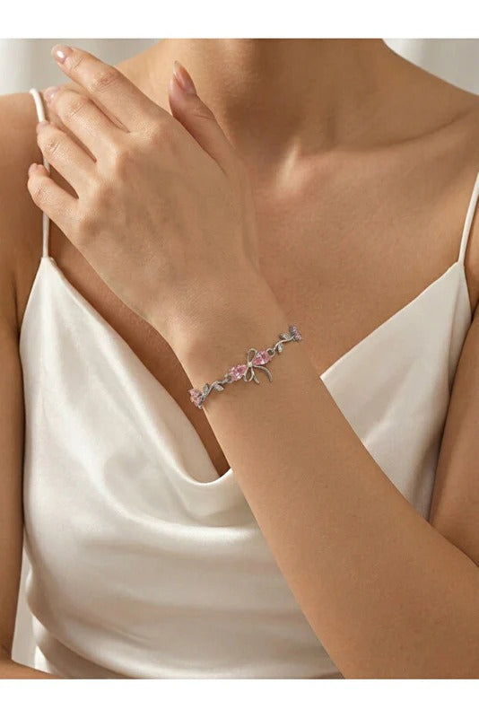 Coquette Core Aesthetic Bow & Leaf Bracelet Combo - Anti-Tarnish Gold-Plated & Silver Finish (Set of 2)