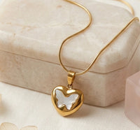 Heart Butterfly Pendant Necklace | Anti-Tarnish Gold Plated