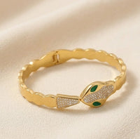 Serpent Head Anti-Tarnish Gold-Plated Bracelet
