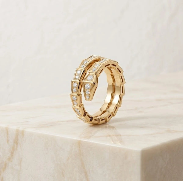 Premium Crystal Serpent Wrap Ring - Statement Fashion Jewelry