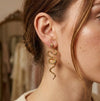 Snake Statement Earrings - Anti-Tarnish Gold Plated