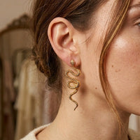 Snake Statement Earrings - Anti-Tarnish Gold Plated