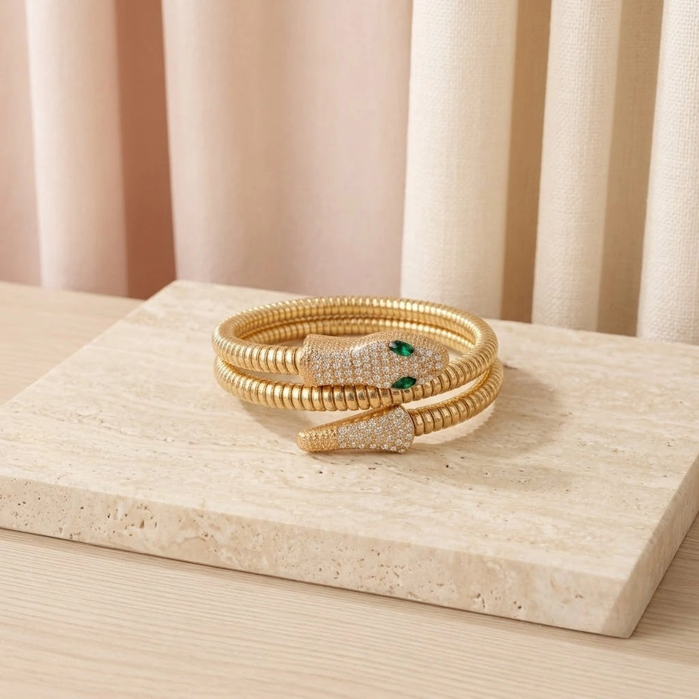 Snake Wrap Serpent Bracelet - Anti-Tarnish Gold Plated