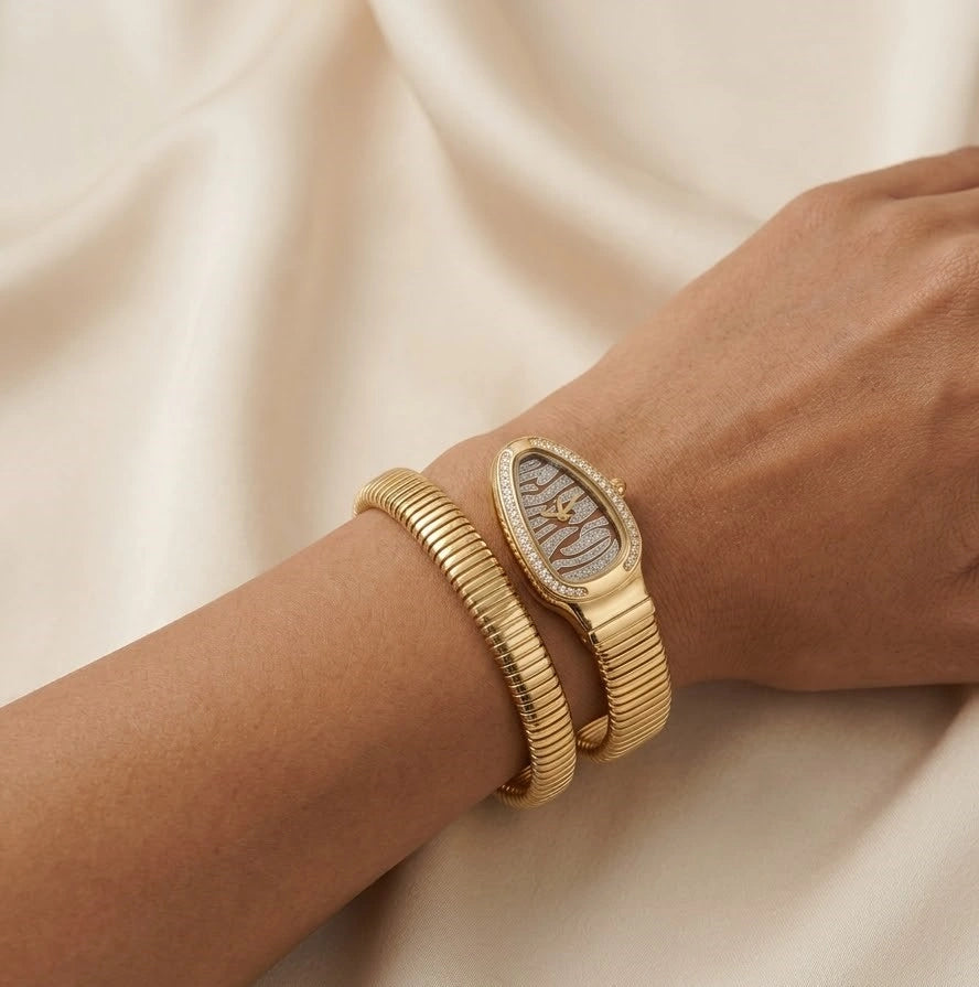 The Serpent Coil Watch - Anti-Tarnish Gold Plated | Moncheri Jewels