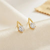 Solitaire Open-Setting Stud Earrings - Anti Tarnish Gold Plated Minimalist Jewelry