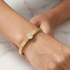 Solitaire Textured Gold-Plated Bracelet - Anti-Tarnish Everyday Bangle