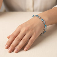Blue Crystal Vine Anti-Tarnish Gold-Plated Bracelet for Women