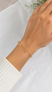 Minimalist Crystal Anti Tarnish Gold Plated Bracelet | Korean Style