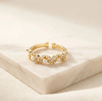 Dainty Pearl & Crystal Gold Ring | High Quality Fashion Jewelry