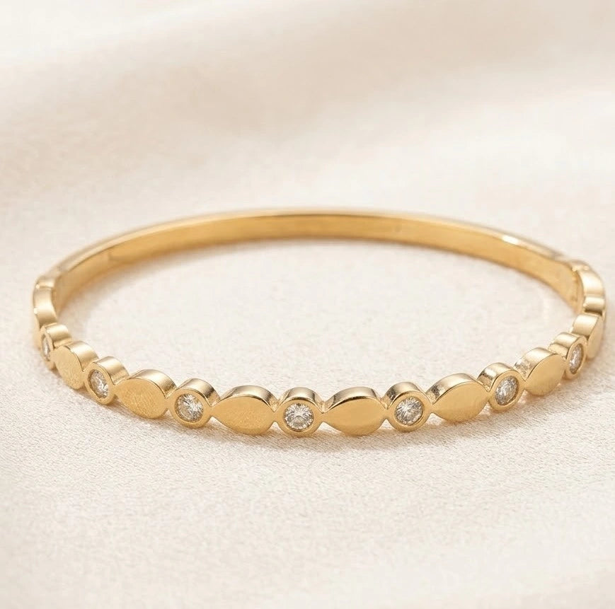 Minimalist AD Stone Anti-Tarnish Bangle | Elegant Daily Wear Anti-Tarnish