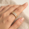 Premium Gold Plated Double Row CZ Adjustable Fashion Ring for Women