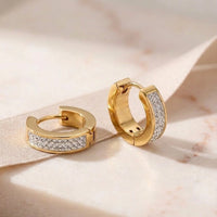 Sparkling Thick Huggie Earrings - Premium Anti Tarnish