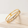 Double Layered CZ Crystal Anti-Tarnish Gold-Plated Bracelet