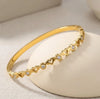 Sparkling Heart & Crystal Anti-Tarnish Bracelet - Gold-Plated