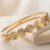 Floral Daisy Anti-Tarnish Gold Plated Bangle Bracelet for Women