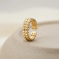 Spiked Studded Adjustable Ring | Anti-Tarnish Gold-Plated