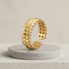 Spiked Studded Adjustable Ring | Anti-Tarnish Gold-Plated