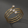 Spiral CZ Layered Cuff Bracelet | Anti-Tarnish Gold Plated