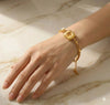 Heart Charm Link Bracelet | Anti-Tarnish Gold Plated Korean Style