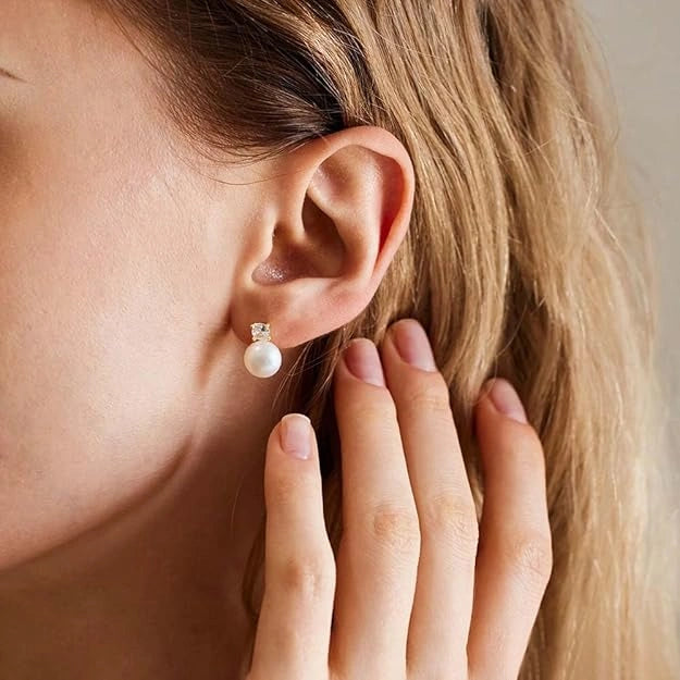 Classic Pearl & Crystal Drop Earrings | Premium Fashion Jewelry