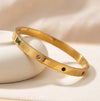 Multicolor Stone Anti-Tarnish Gold-Plated Bangle Bracelet