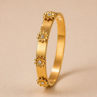 Daisy Bloom Anti-Tarnish Gold Plated Bangle Bracelet