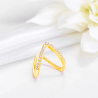 Chevron Ring - Adjustable V Shape Anti-Tarnish Finger Ring for Women