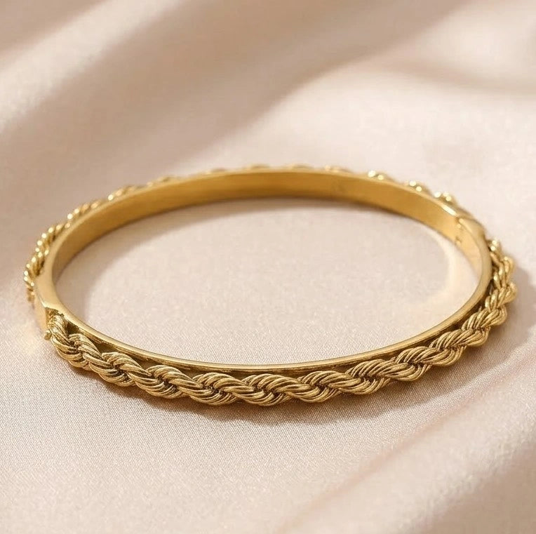 Twisted Rope Bangle Bracelet - Anti Tarnish Fashion Jewelry